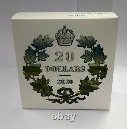 2020 $20 Canadian Gold Plated Silver Iconic Maple Leaf Proof W Cap Box and COA