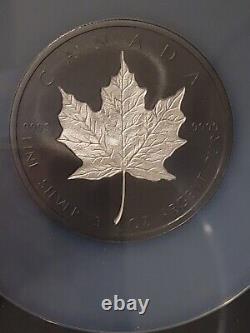 2020 Canada $50 Silver Maple Leaf Incuse-Rhodium Plated FDOI NGCCertified PF-70