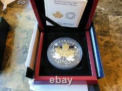 2020 Maple Leaves in Motion Canada $50 5 oz. Fine Silver Coin with Rhodium