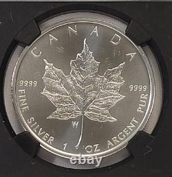 2020-W 1 oz Canada $5 Burnished Maple Leaf NGC MS70 First Release in Black Core