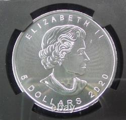 2020-W Canada Maple Leaf 1 oz Silver $5 Dollar Coin NGC Slabbed MS 70 M6433