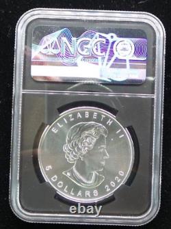2020-W Canada Maple Leaf 1 oz Silver $5 Dollar Coin NGC Slabbed MS 70 M6433