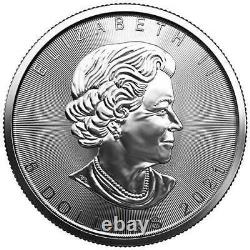 2021 1 oz Canadian Silver Maple Leaf BU $5 0.9999 Fine Lot of 100