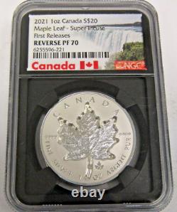 2021 1oz Canada S$20 Maple Leaf Super Incuse NGC Reverse PF70 First Release