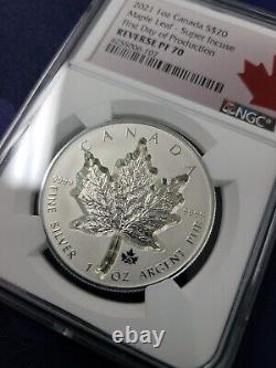 2021 $20 Canada Silver Maple Super Incuse NGC Rev PF70 First Day of Production