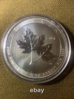 2021 $50 Canada 10oz Silver Magnificent Maple Leaf BU. 9999 Fine Silver Coin