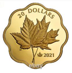 2021 CANADA $20 Iconic Maple Leaves gold plated pure silver with ML25 privy mark
