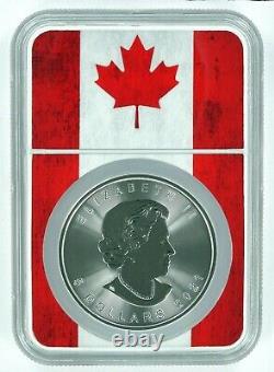 2021 Canada 1oz Silver Maple Leaf NGC MS70 Flag Core