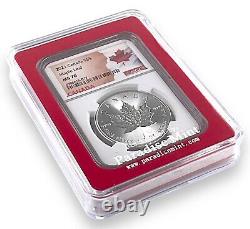 2021 Canada 1oz Silver Maple Leaf NGC MS70 Flag Label withRed Case