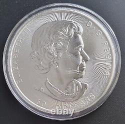 2021 Canada 50 Dollars $50 Maple Leaf 10 oz. 9999 Fine Silver Coin in Capsule