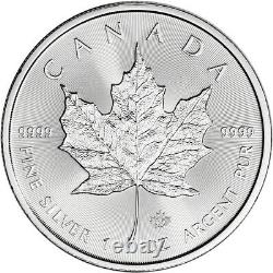 2021 Canada Silver Maple Leaf 1 oz $5 1 Roll Twenty-five 25 BU Coins