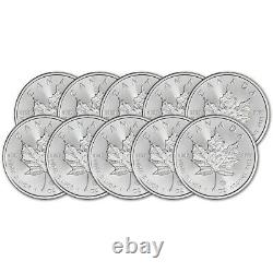 2021 Canada Silver Maple Leaf 1 oz $5 BU Ten 10 Coins