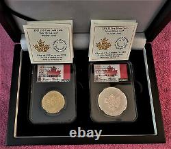 2021-W CANADA TAILORED SPEC GOLD & SILVER MAPLE LEAF 2-pc SET, SP 70 FDP, TAYLOR
