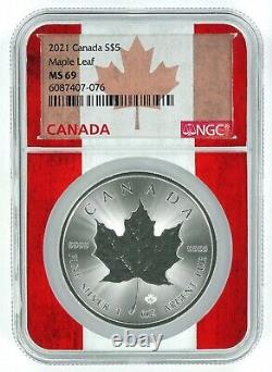 2021 thru 2023 Canada 1oz Silver Maple 3 Coin Set NGC MS69 Flag Core withCase