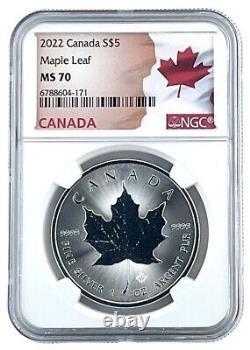 2021 thru 2023 Canada 1oz Silver Maple 3 Coin Set NGC MS70 Flag Label withCase
