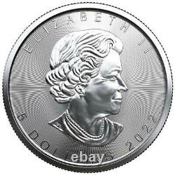 2022 1 oz Canadian Silver Maple Leaf BU $5 0.9999 Fine Lot of 25