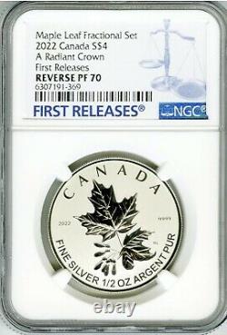 2022 $4 1/2 Oz Canada Silver Ngc Pf70 Radiant Crown Maple Leaf Rev Proof Fr