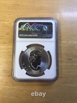 2022 CANADA S $5 MAPLE LEAF COIN 1 OZ. FINE SILVER 9999 NGC BU Argent Pur