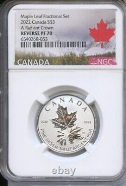 2022 Canada 1/4 Oz Silver $3 A Radiant Crown NGC Reverse PF 70