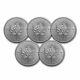 2022 Canada 1 Oz Silver Maple Leaf Bu Lot Of 5 Coins Ebay