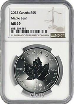 2022 Canada 1oz Silver Maple Leaf NGC MS69 Brown Label 10 Pack withCase