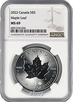 2022 Canada 1oz Silver Maple Leaf NGC MS69 Brown Label 20 Pack withCase