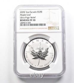 2022 Canada $20 Silver Maple Leaf 1 Oz Ultra High Relief Reverse PF70 NGC 9875