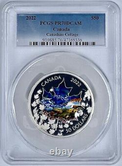 2022 Canada $50 Canadian Collage Colorized 3 Oz Silver Coin PCGS PR70DCAM 9999