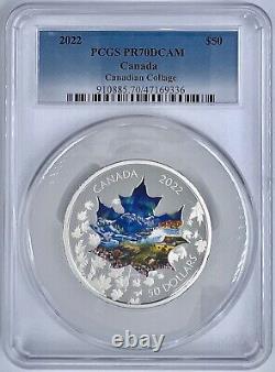2022 Canada $50 Canadian Collage Colorized 3 Oz Silver Coin PCGS PR70DCAM 9999