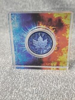 2022 Canada Fire & Ice 1oz. 9999 Fine Silver Maple Leaf Mintage 134/300