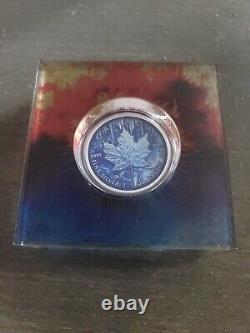 2022 Canada Fire & Ice 1oz. 9999 Fine Silver Maple Leaf With OGP Mintage 61/300