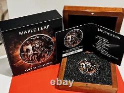 2022 Canada Grim Reaper Armageddon V Maple Leaf 1oz Silver Ruthenium Coated Coin