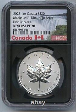 2022 Canada Maple Leaf 1 Oz Silver Ultra High Relief NGC PF70 $20 Coin JP279