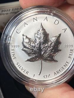 2022 Canada Maple Leaf Ultra High Relief Silver Proof Coin 1 Oz