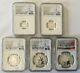 2022 Canada Radiant Crown Silver Maple Leaf Rev Proof 5-coin Set Ngc 4 Pf70 Fr