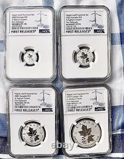 2022 Canada Silver Ngc Pf70 Proof Diamond Radiant Crown Maple Leaf 4-coin Set