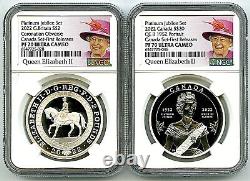 2022 Great Britain £2 Canada $20 QEII PLATINUM JUBILEE 2 Coin Set NGC PF70 FR