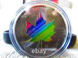 2022 MAPLE RAINBOW SPACE Colorized 1oz Silver Coin $5 Canada
