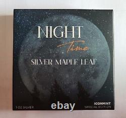 2022 Night Time Maple Leaf 1 Oz Silver Icon Mint BU Only 500