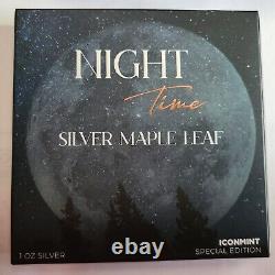 2022 Night Time Maple Leaf 1 Oz Silver Icon Mint BU Only 500