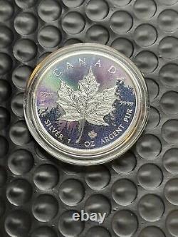 2023 1 Oz Silver Canada Maple Leaf, Northern Lights, Low Serial # 44 of only 300
