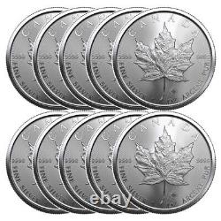 2023 1 oz Canadian Silver Maple Leaf Coin (BU Lot of 10)
