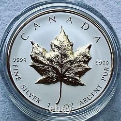 2023 $20 Canada Maple Leaf 1 Oz Silver Uhr Rev Proof 24k Gold Gilt Ogp/coa