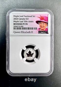 2023 Canada $1, 1/20oz Fine Silver, Maple Leaf 35TH Anniv, Reverse PF70 BY NGC