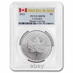 2023 Canada 1 oz Silver Maple Leaf MS-70 PCGS (First Day Issue) SKU#272016