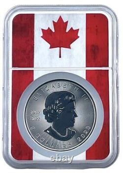 2023 Canada 1oz Silver Maple Leaf NGC MS69 Flag Core 10 Pack withClear Case