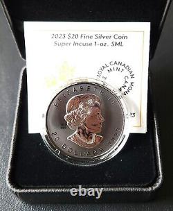 2023 Canada $20 Pure Silver Coin Super Incuse 1 oz Silver Maple Leaf