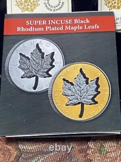 2023 Canada 2oz. Gold & 1oz. Silver Super Incuse Maple Leaf Black Rhodium