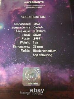 2023 Canada Maple ASTRONAUTS 1oz Silver Ennobled Coin. 9999 LOT #565