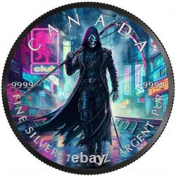 2023 Canada Maple Grim Reaper Cyberpunk 1oz Silver Ennobled Coin